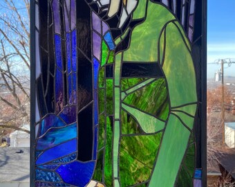 Stained Glass Window Panel--Horror Figure Michael Myers  16" x 34"