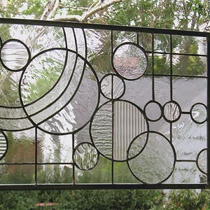 Circle Study --11.75&quot; x 17&quot;.   Stained Glass Window Panel