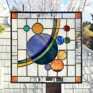 Galaxy #3 -Stained Glass Window Panel--18&quot; x  18&quot;