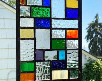 Mission Style Geo in Bright colors sampler- 6" x  8"- stained glass