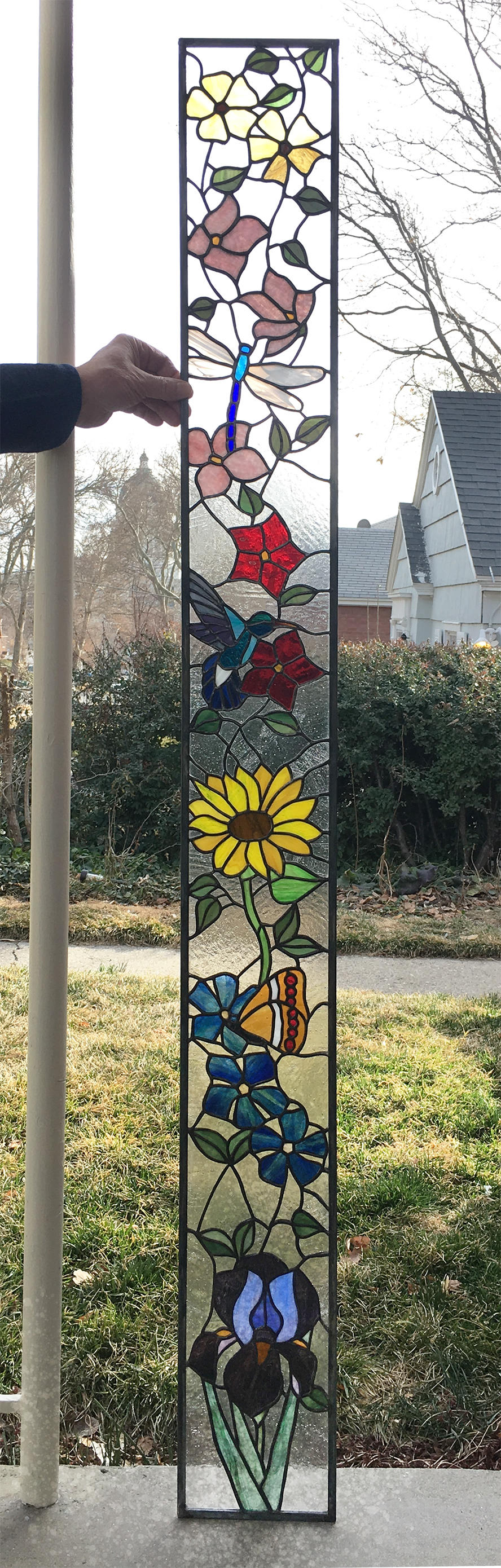 （特別価格）Stained Glass Window Leaded Textured Stained Glass Window 24