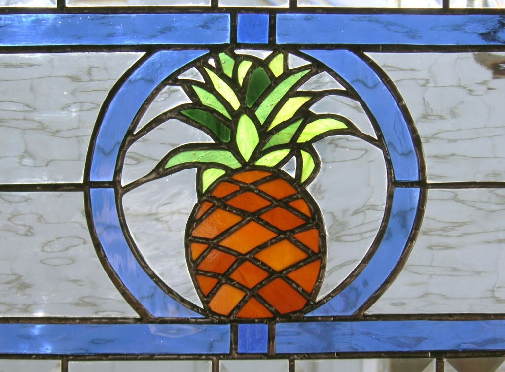 Stained Glass Window Panel--pineapple Transom --10.5