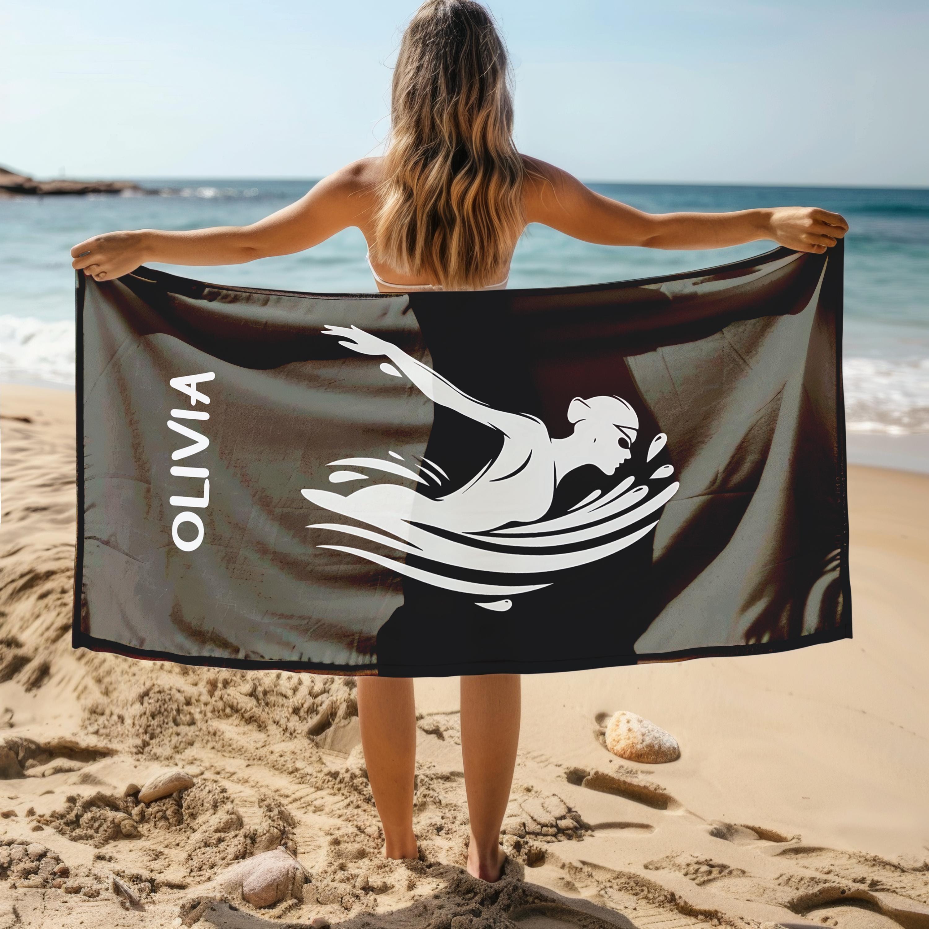 Personalized Swim Team Towel, Custom Pool Towel, Personalized Gift for Toddlers/Kids/Adults, Team Gift, Swim Team Gif, Girl gift