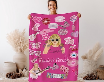 Personalized Tour Minky Sherpa Blanket: Custom Name Gift, Music lover
