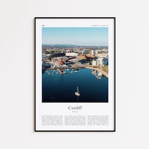 Cardiff Color Print, Cardiff Real Photo Poster, Cardiff Travel Poster Gift, United Kingdom Travel poster, Minimal City Print, Wall Art Print