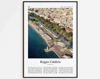 Impressão colorida de Reggio Calabria, pôster fotográfico real de Reggio Calabria, pôster de viagem para presente de Reggio Calabria, Calábria, Itália, impressão de arte de parede