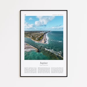 Jupiter Color Print, Jupiter Real Photo Poster, Jupiter Travel Poster Gift, Florida, United States, USA Travel poster, Minimal City Print