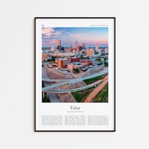 Tulsa Farbdruck, Tulsa Real Photo Poster, Tulsa Reise Poster Geschenk, Oklahoma, USA, USA Reise Poster, Minimal City Print