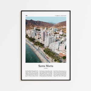 Santa Marta Color Print, Santa Marta Real Photo Poster, Santa Marta Travel Poster Gift, Colombia Travel poster, Minimal City Print