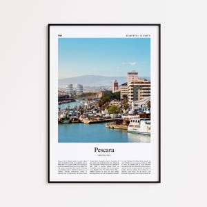 Pescara Color Print, Pescara Real Photo Poster, Pescara Travel Poster Gift, Abruzzo, Italy Travel poster, Minimal City Print, Wall Art Print