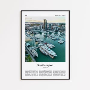 Southampton Color Print, Southampton Real Photo Poster, Southampton Travel Poster Gift, England UK Travel poster, Minimal City Print