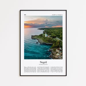 Negril Color Print, Negril Real Photo Poster, Negril Travel Poster Gift, Westmoreland, Jamaica Travel poster, Minimal City Print