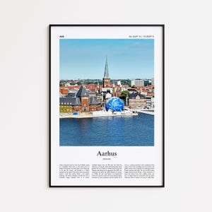 Aarhus Farbdruck, Aarhus Echtfoto Poster, Aarhus Reise Poster Geschenk, Dänemark Reiseplakat, Minimal City Print, Wand Kunst Druck