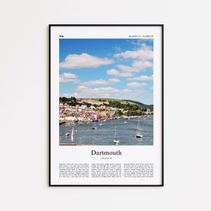 Dartmouth Color Print, Dartmouth Real Photo Poster, Dartmouth Travel Poster Gift, Devon, England UK Travel poster, Minimal City Print