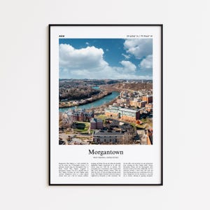 Morgantown Color Print, Morgantown Real Photo Poster, Morgantown Travel Poster Gift, West Virginia, United States, USA, Wall Art Print