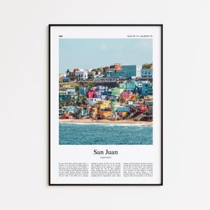 San Juan Color Print, San Juan Real Photo Poster, San Juan Travel Poster Gift, Puerto Rico Travel poster, Minimal City Print, Wall Art Print