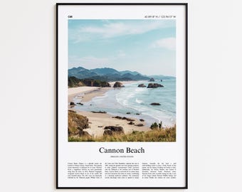 Cannon Beach Color Print, Cannon Beach Real Photo Poster, Cannon Beach Travel Poster Gift, Oregon, United States, USA, Wall Art Print