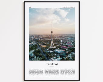 Tashkent Color Print, Tashkent Real Photo Poster, Tashkent Travel Poster Gift, Uzbekistan Travel poster, Minimal City Print, Wall Art Print