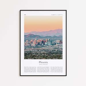 Phoenix Color Print, Phoenix Real Photo Poster, Phoenix Travel Poster Gift, Arizona, United States, USA Travel poster, Minimal City Print