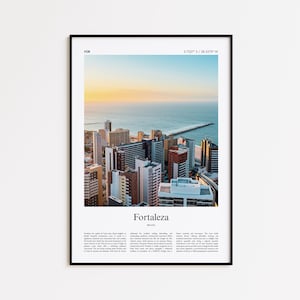 Fortaleza Color Print, Fortaleza Real Photo Poster, Fortaleza Travel Poster Gift, Brazil Travel poster, Minimal City Print, Wall Art Print