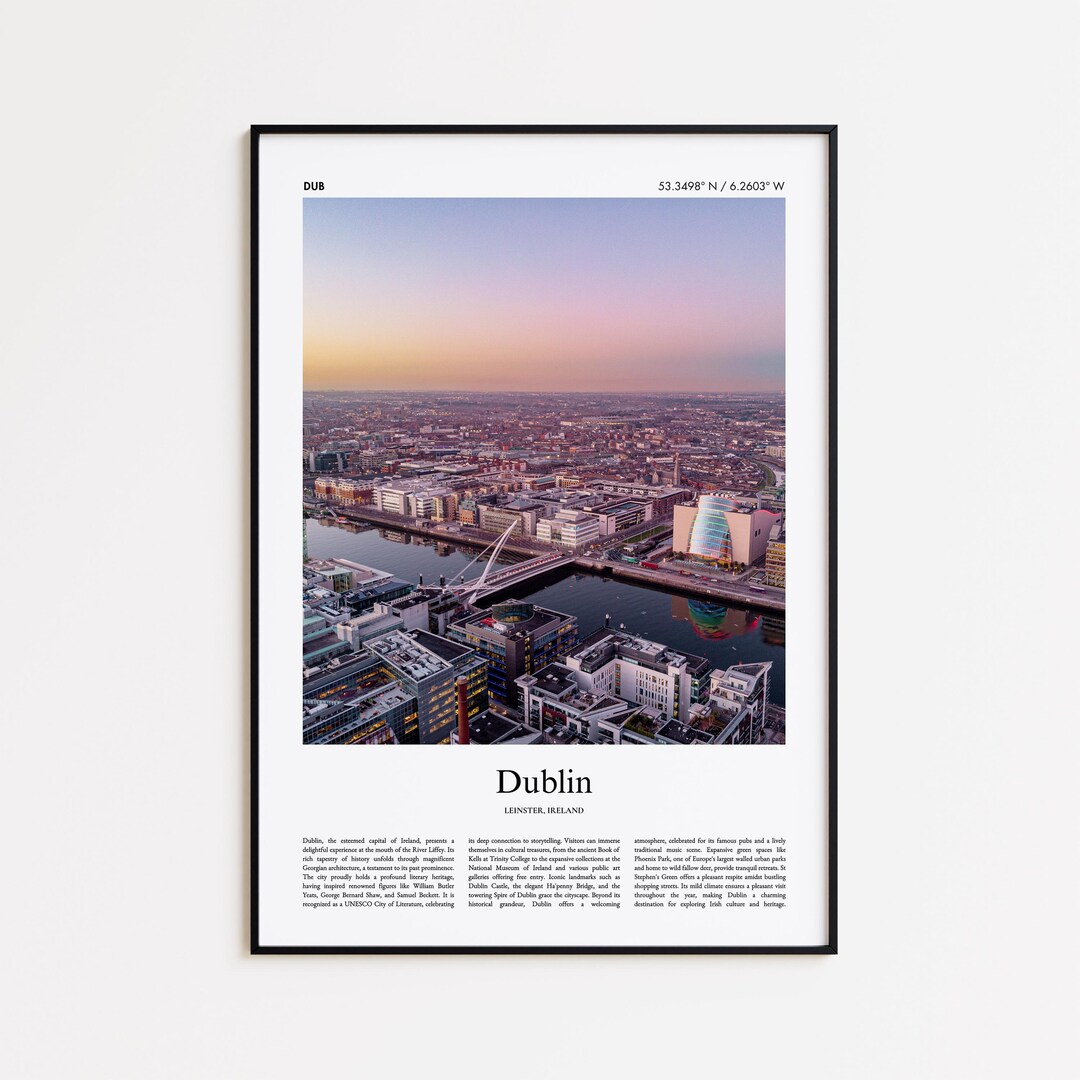 Dublin Color Print, Dublin Real Photo Poster, Dublin Travel Poster Gift ...