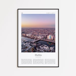 Dublin Color Print, Dublin Real Photo Poster, Dublin Travel Poster Gift, Leinster, Ireland Travel poster, Minimal City Print, Wall Art Print