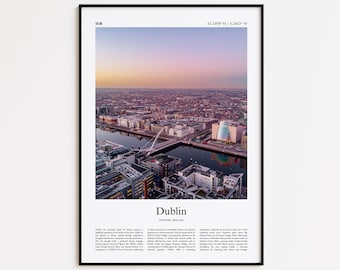 Dublin Color Print, Dublin Real Photo Poster, Dublin Travel Poster Gift, Leinster, Ireland Travel poster, Minimal City Print, Wall Art Print