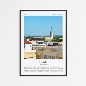 Laredo Color Print, Laredo Real Photo Poster, Laredo Travel Poster Gift, Texas, United States, USA Travel poster, Minimal City Print