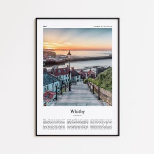 Whitby Color Print, Whitby Real Photo Poster, Whitby Travel Poster Gift, United Kingdom Travel poster, Minimal City Print, Wall Art Print