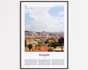 Kampala Color Print, Kampala Real Photo Poster, Kampala Travel Poster Gift, Uganda Travel poster, Minimal City Print, Wall Art Print