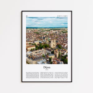 Dijon Color Print, Dijon Real Photo Poster, Dijon Travel Poster Gift, France Travel poster, Minimal City Print, Wall Art Print