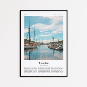 Camden Color Print, Camden Real Photo Poster, Camden Travel Poster Gift, Maine, United States, USA Travel poster, Minimal City Print