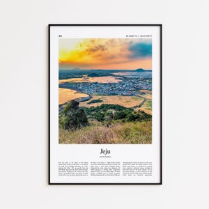 Jeju-stad kleurenprint, Jeju-stad echte fotoposter, Jeju-stad reisposter cadeau, Jeju-stad, reisposter Zuid-Korea, Minimal City Print