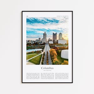 Columbus Color Print, Columbus Real Photo Poster, Columbus Travel Poster Gift, Ohio, United States, USA Travel poster, Minimal City Print