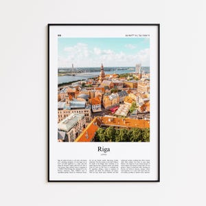 Riga Color Print, Riga Real Photo Poster, Riga Travel Poster Gift, Latvia Travel poster, Minimal City Print, Wall Art Print