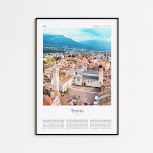 Trento Color Print, Trento Real Photo Poster, Trento Travel Poster Gift, Italy Travel poster, Minimal City Print, Wall Art Print