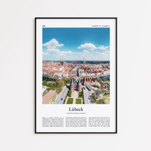 Lübeck Color Print, Lübeck Real Photo Poster, Lubeck Travel Poster Gift, Schleswig-Holstein, Germany Travel poster, Minimal City Print