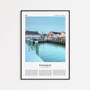 Greenport Color Print, Greenport Real Photo Poster, Greenport Travel Poster Gift, New York, United States, USA Travel poster, Minimal Print