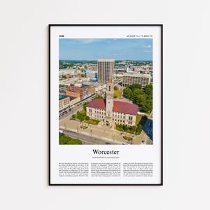 Worcester Color Print, Worcester Real Photo Poster, Worcester Travel Poster Gift, Massachusetts, Verenigde Staten, VS, Wall Art Print