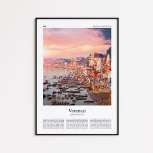 Varanasi Color Print, Varanasi Real Photo Poster, Varanasi Travel Poster Gift, Uttar Pradesh, India Travel poster, Minimal City Print