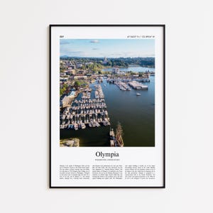 Olympia Color Print, Olympia Real Photo Poster, Olympia Travel Poster Gift, Washington Travel poster, Minimal City Print, Wall Art Print