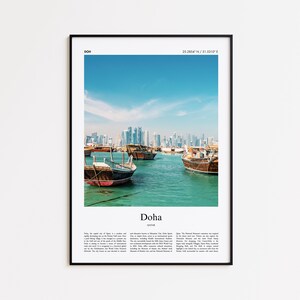 Doha Color Print, Doha Real Photo Poster, Doha Travel Poster Gift, Qatar Travel poster, Minimal City Print, Wall Art Print