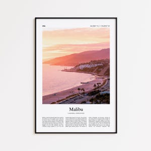 Malibu Color Print, Malibu Real Photo Poster, Malibu Travel Poster Gift, California, United States, USA Travel poster, Minimal City Print