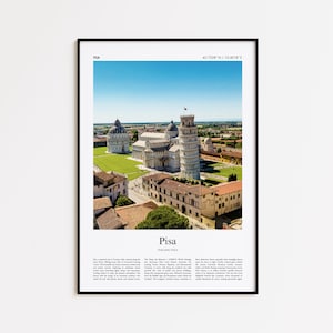 Pisa Color Print, Pisa Real Photo Poster, Pisa Travel Poster Gift, Tuscany, Italy Travel poster, Minimal City Print, Wall Art Print