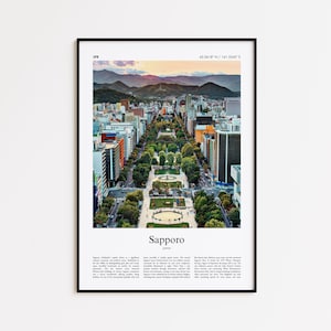 Sapporo Color Print, Sapporo Real Photo Poster, Sapporo Travel Poster Gift, Japan Travel poster, Minimal City Print, Wall Art Print