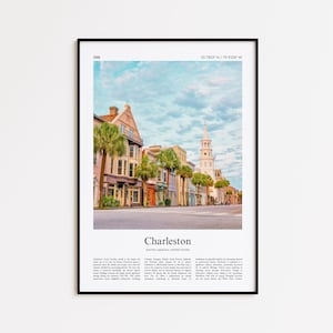 Charleston kleurenafdruk, Charleston echte foto poster, Charleston reisposter cadeau, South Carolina, Verenigde Staten, VS, Wall Art Print