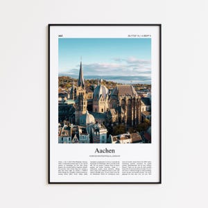 Aachen Color Print, Aachen Real Photo Poster, Aachen Travel Poster Gift, North Rhine-Westphalia, Germany Travel poster, Minimal City Print