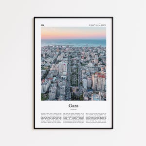 Gaza Color Print, Gaza Real Photo Poster, Gaza Travel Poster Gift, Palestine Travel poster, Minimal City Print, Wall Art Print