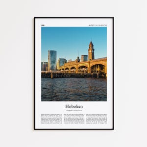 Hoboken Color Print, Hoboken Real Photo Poster, Hoboken Travel Poster Gift, New Jersey, United States, USA Travel poster, Minimal City Print