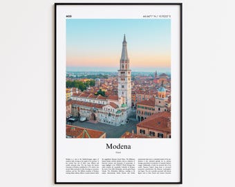 Modena Farbdruck, Modena Echtfoto Poster, Modena Reise Poster Geschenk, Italien Reiseplakat, Minimal City Print, Wand Kunst Druck